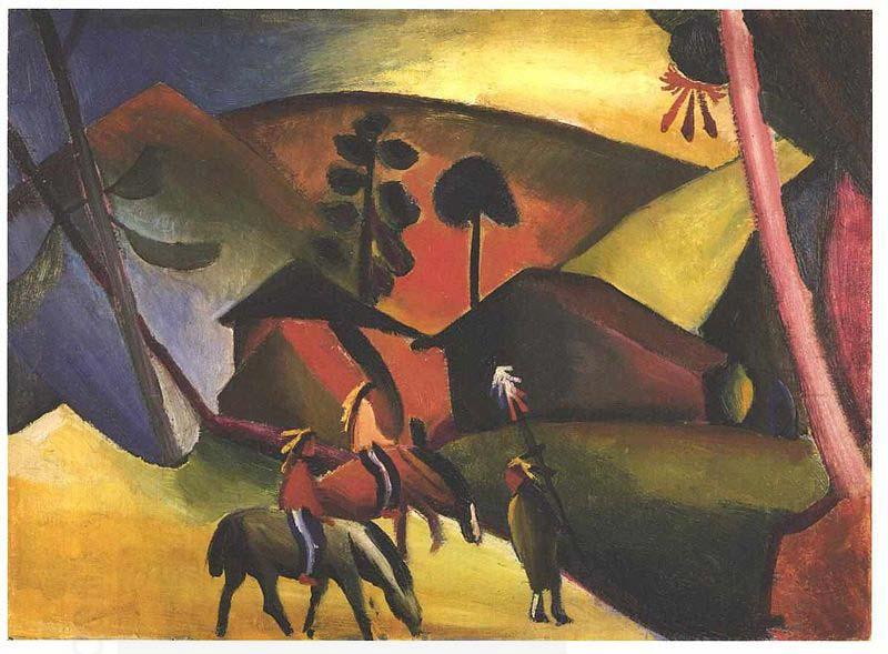 August Macke Native Aericans on horses China oil painting art